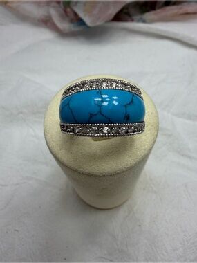 Lia Sophia  Turquoise Ring with Crystal Accents #434R